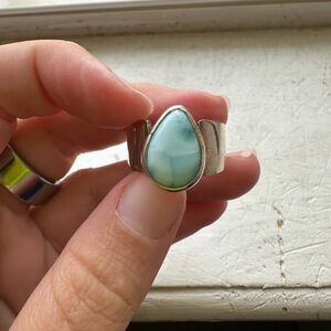 Sterling Silver 925 Larimar Ring